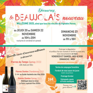 Invitation portes ouvertes beaujolais nouveau 2025